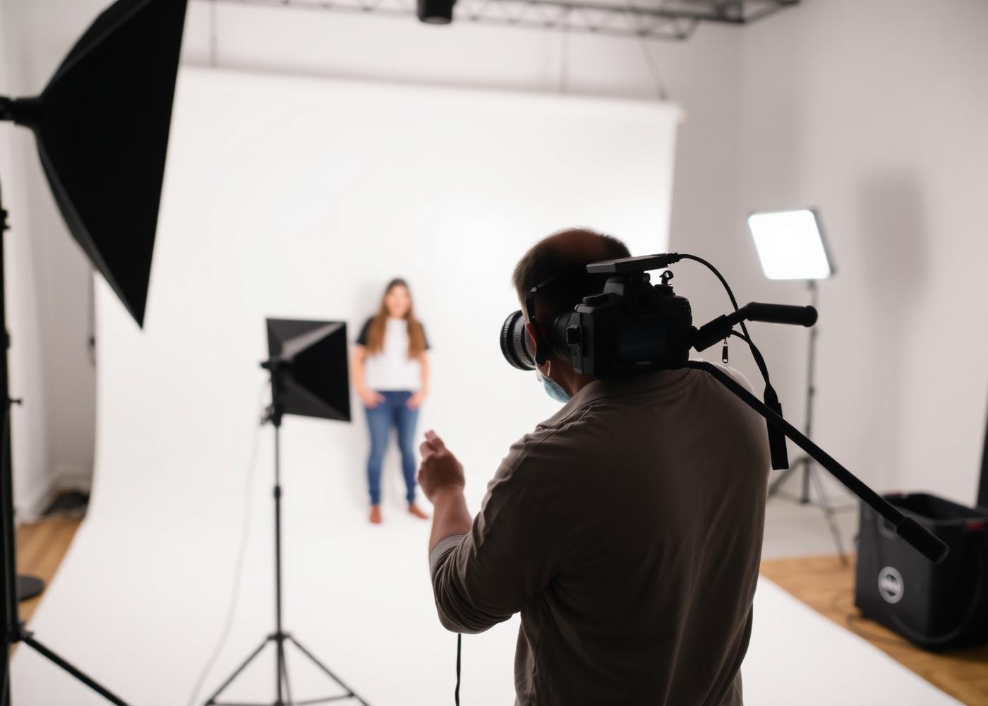 Behind the scenes of a portrait shoot